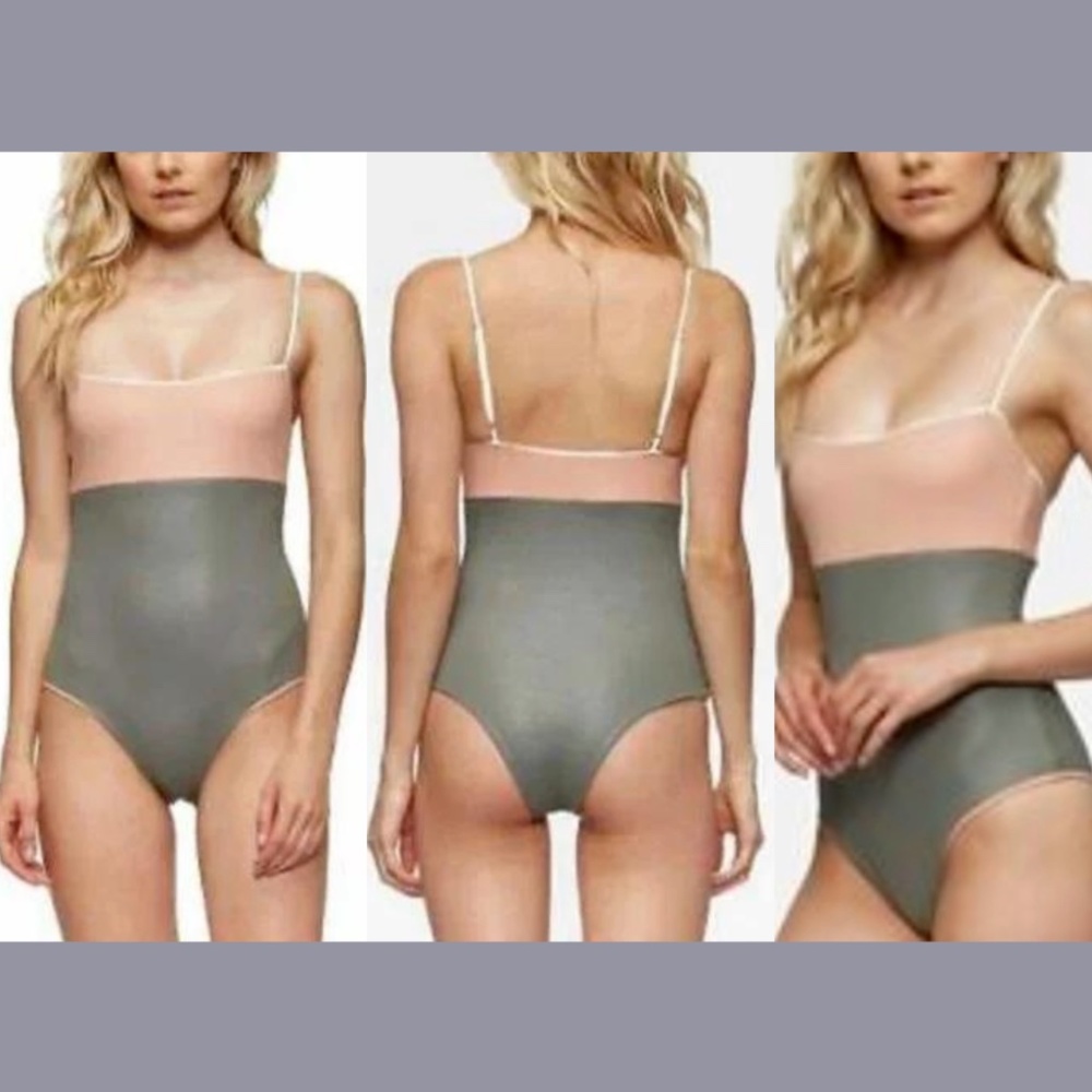 NWT Tavik [ Large ]‎ Scarlett Colorblock One Piece Swimsuit Cove Grey Desert